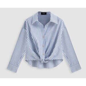 Cider Blue and White Striped Button Down Shirt